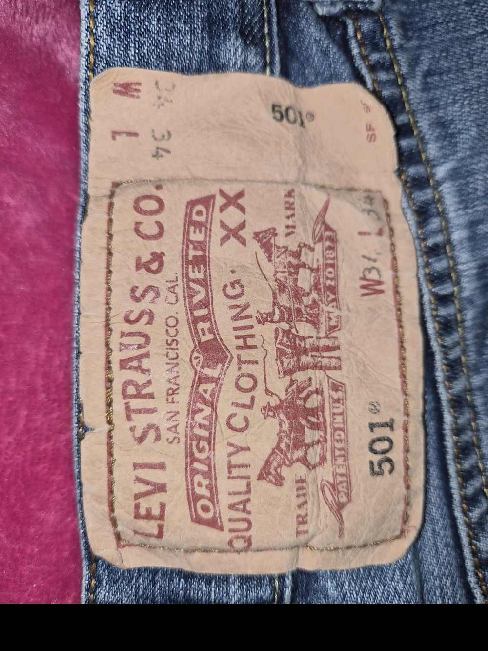 VINTAGE Levi's Medium Denim Blue Frayed Hem Cutoff Denim Shorts